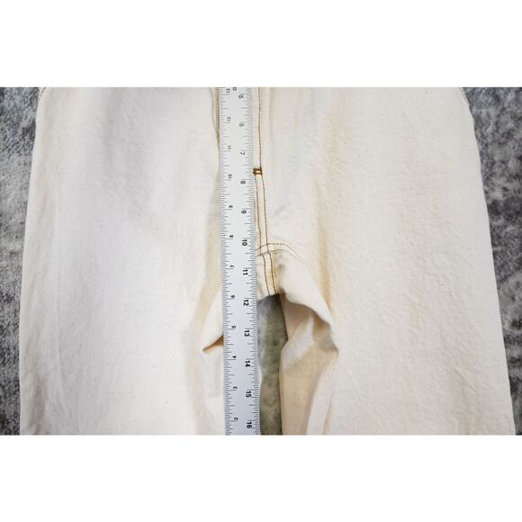 CO Collections Pants 24 Womens Wide Leg Ankle Ecru Ivory White Denim Jeans - Picture 4 of 6